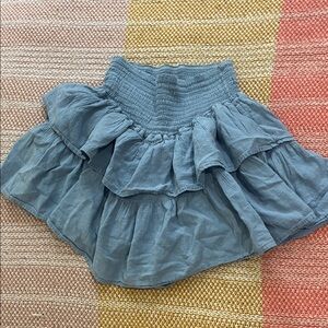 Altar'd State Dusty Blue Tiered Smocked Waist Skirt